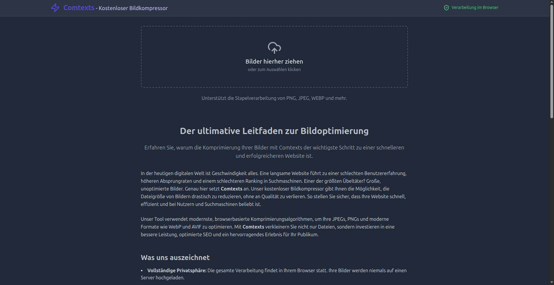 Schnelle Bild Komprimierung Kostenlos