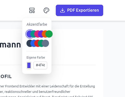 Kostenlos Lebenslauf erstellen - Verschiedene Templates und Farben individuell anpassbar