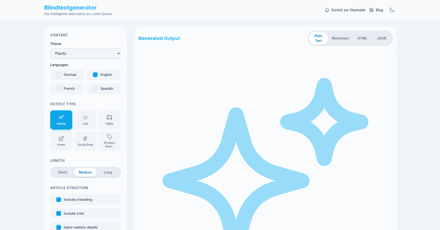 platzhaltertext generator mehrsprachigkeit